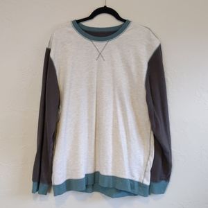 Gray / Teal Crewneck Sweater